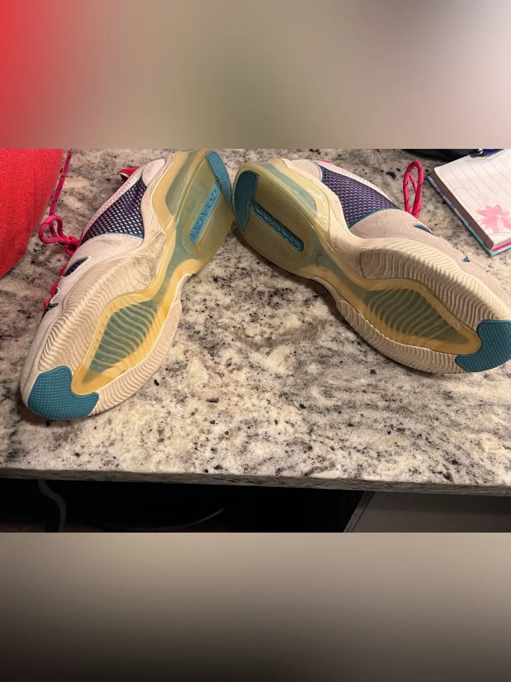 Coach Women's Multi-Colored Sneakers in Pink, Blue & Cream SIZE 10